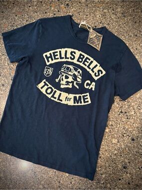Johnson Motors “Hells Bells” vintage slub moto tee. NWT